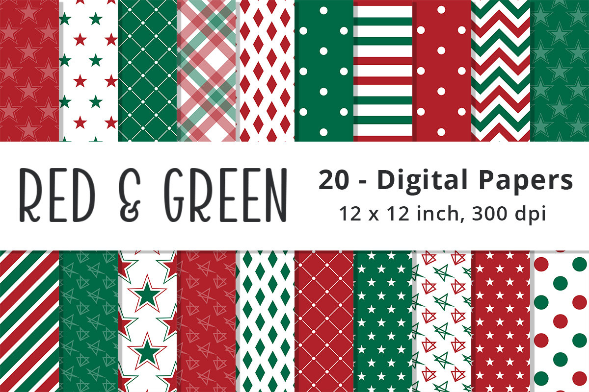 Red and Green Christmas Star Backgrounds