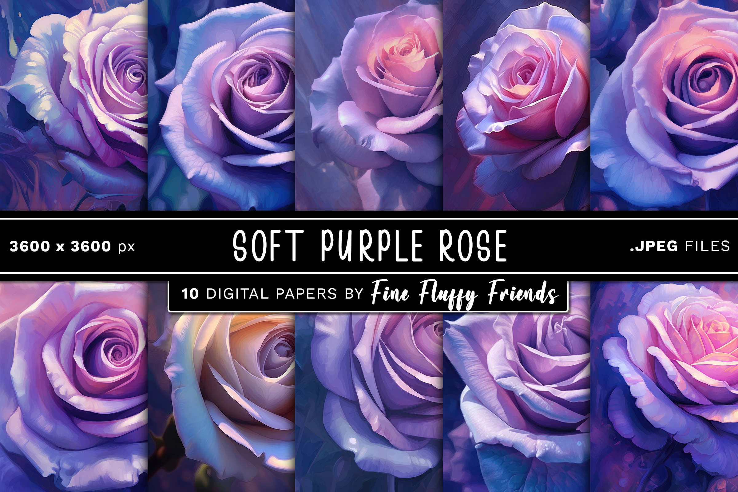 Soft Purple Rose Digital Paper Graphic by finefluffyfriends · Creative ...