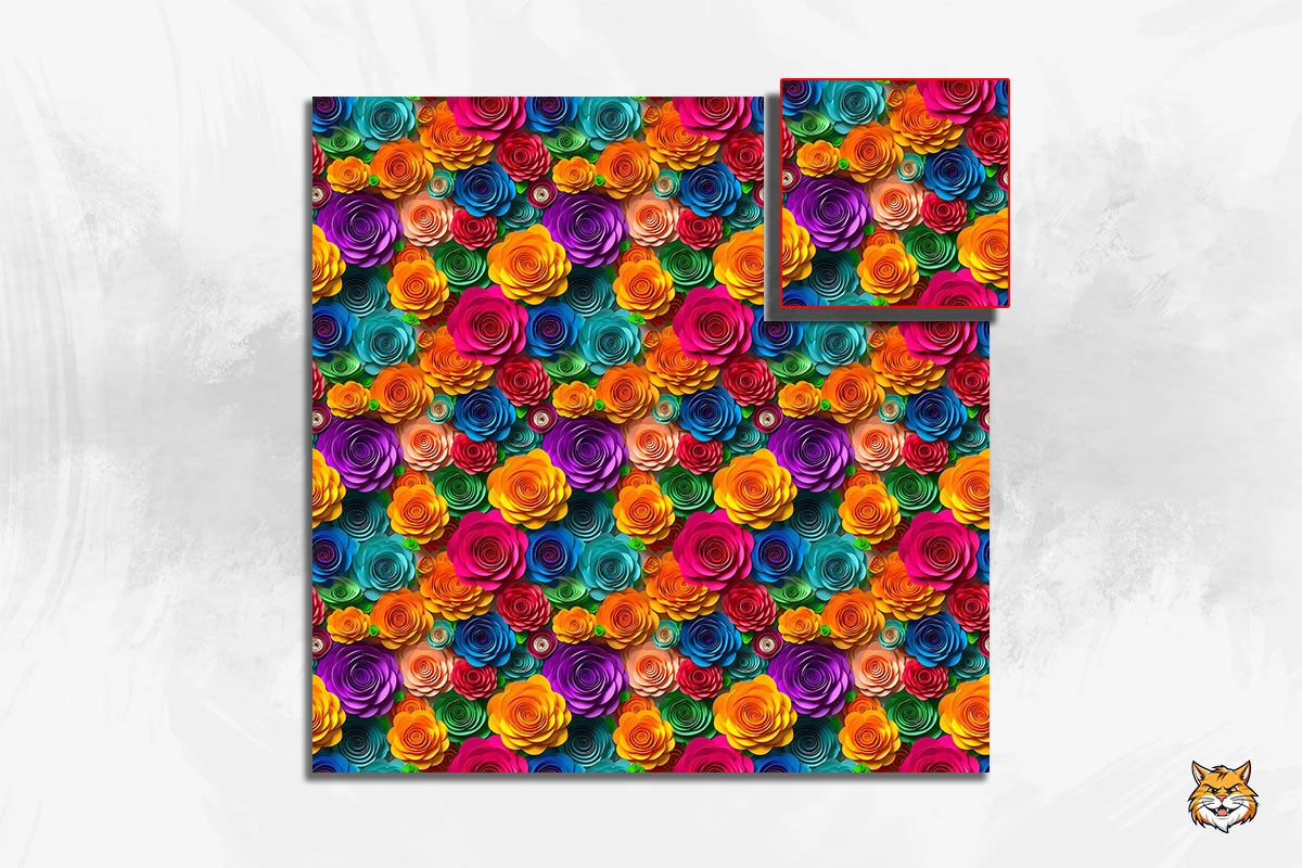 3D Rose Flowers Seamless Pattern Graphic by Meow.Backgrounds · Creative ...