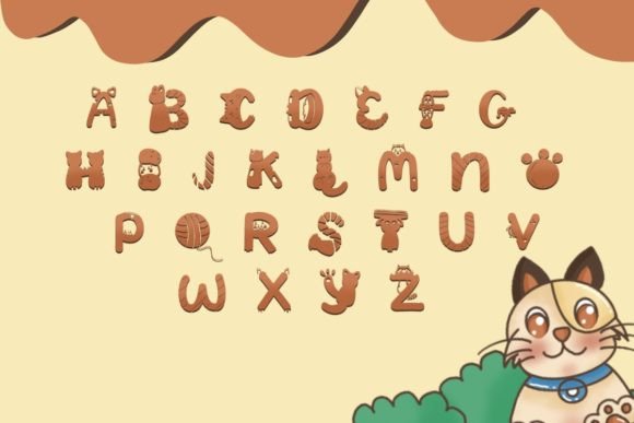 Cat Miaw Font PNG with transparent background - Preview 1