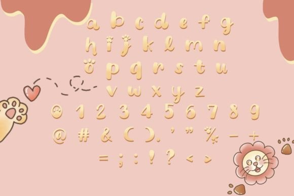 Cat Miaw Font PNG with transparent background - Preview 2