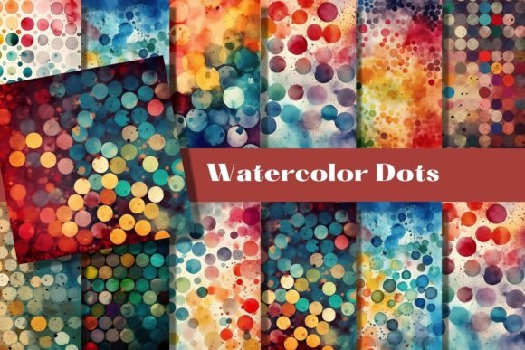 Dots and Circles Watercolor Backgrounds