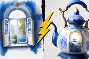Farmhouse Clipart Delft Blue Graphic by TrendyPixelArt · Creative Fabrica
