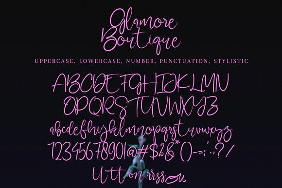 Glamore Boutique Font PNG with transparent background - Preview 6