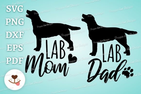 Lab Mom Lab Dad Labrador SVG DXF PNG design for Cricut HTV shirt cutting and sublimation