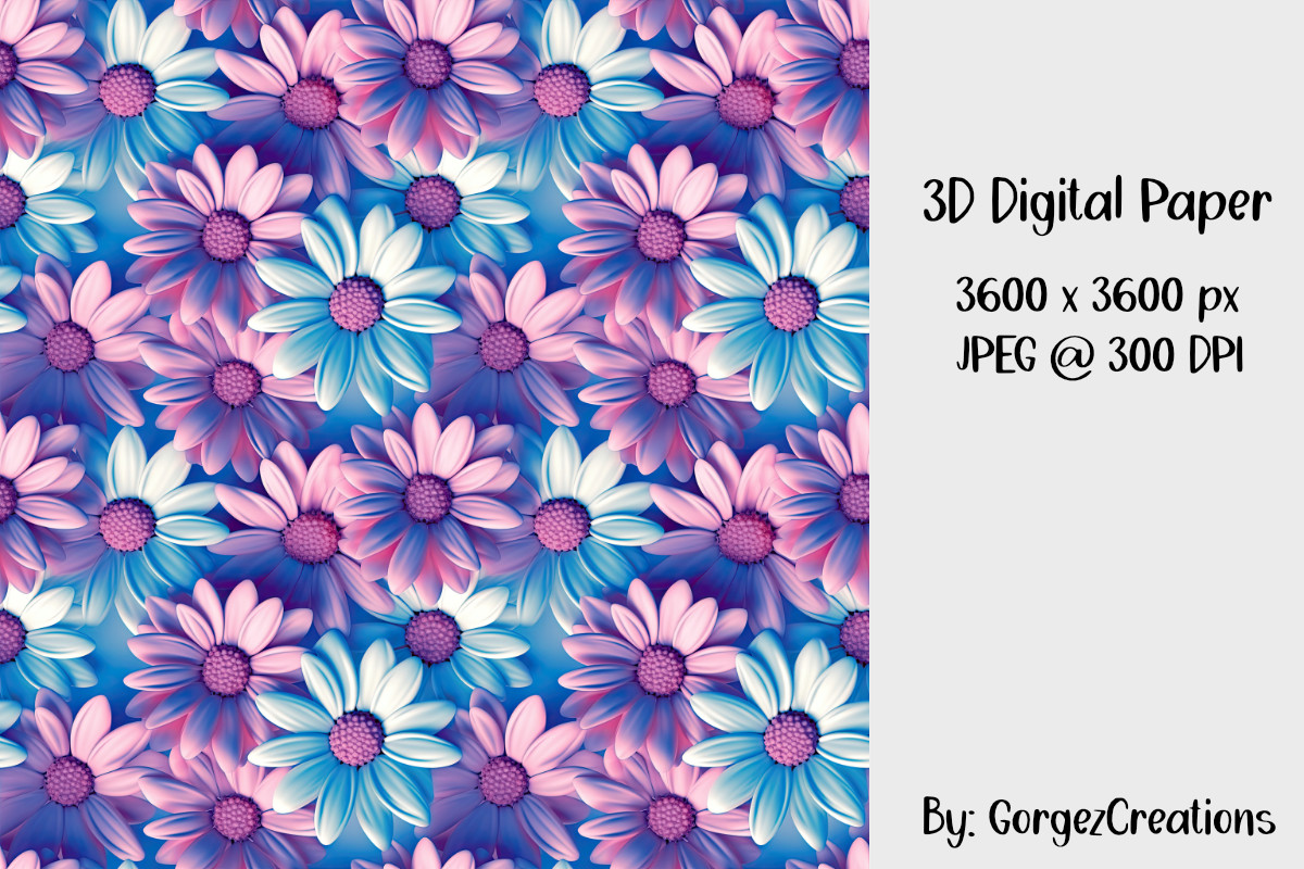 3D Floral Digital Paper Graphic by GorgezCreations · Creative Fabrica