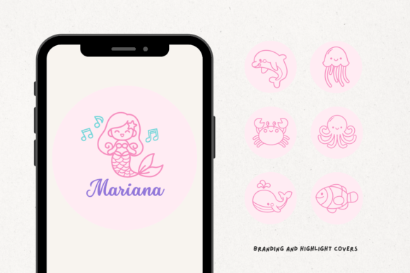 Mermaid Doodle Font PNG with transparent background - Preview 5