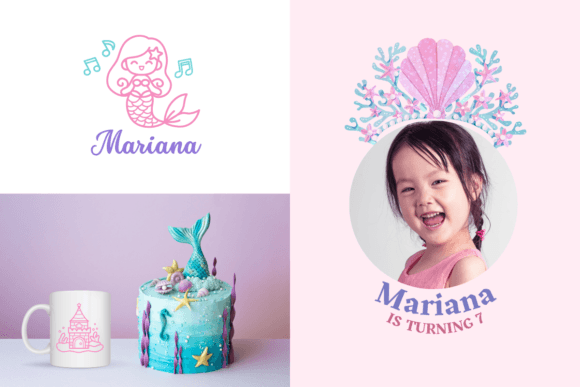 Mermaid Doodle Font PNG with transparent background - Preview 6