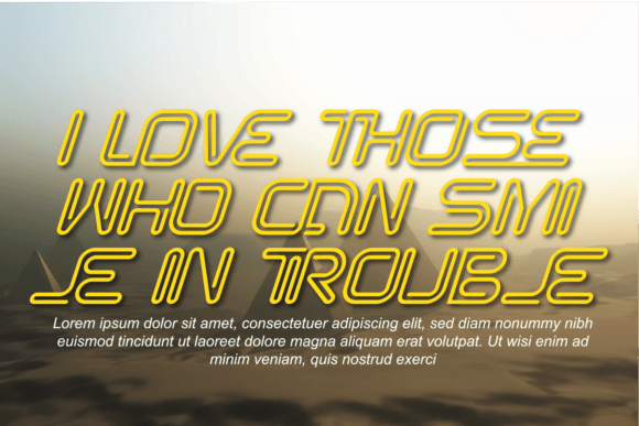 Neon World Font PNG with transparent background - Preview 2