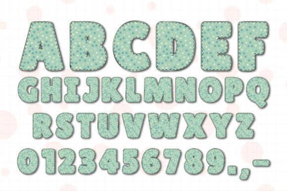 Polka Dot Font PNG with transparent background - Preview 1