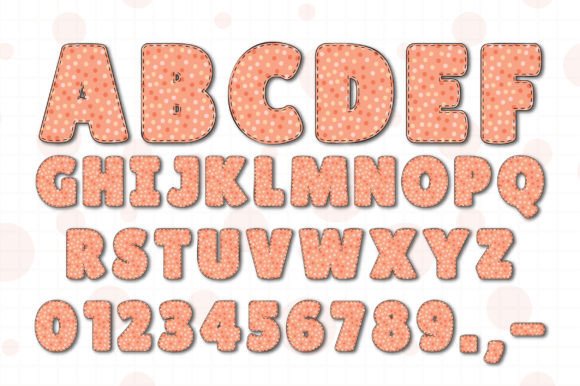 Polka Dot Font PNG with transparent background - Preview 2