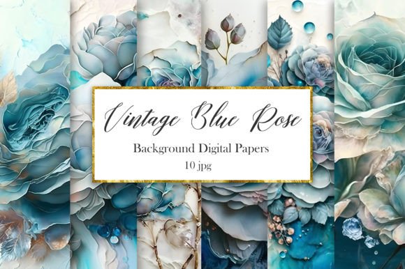 Vintage Blue Rose Background