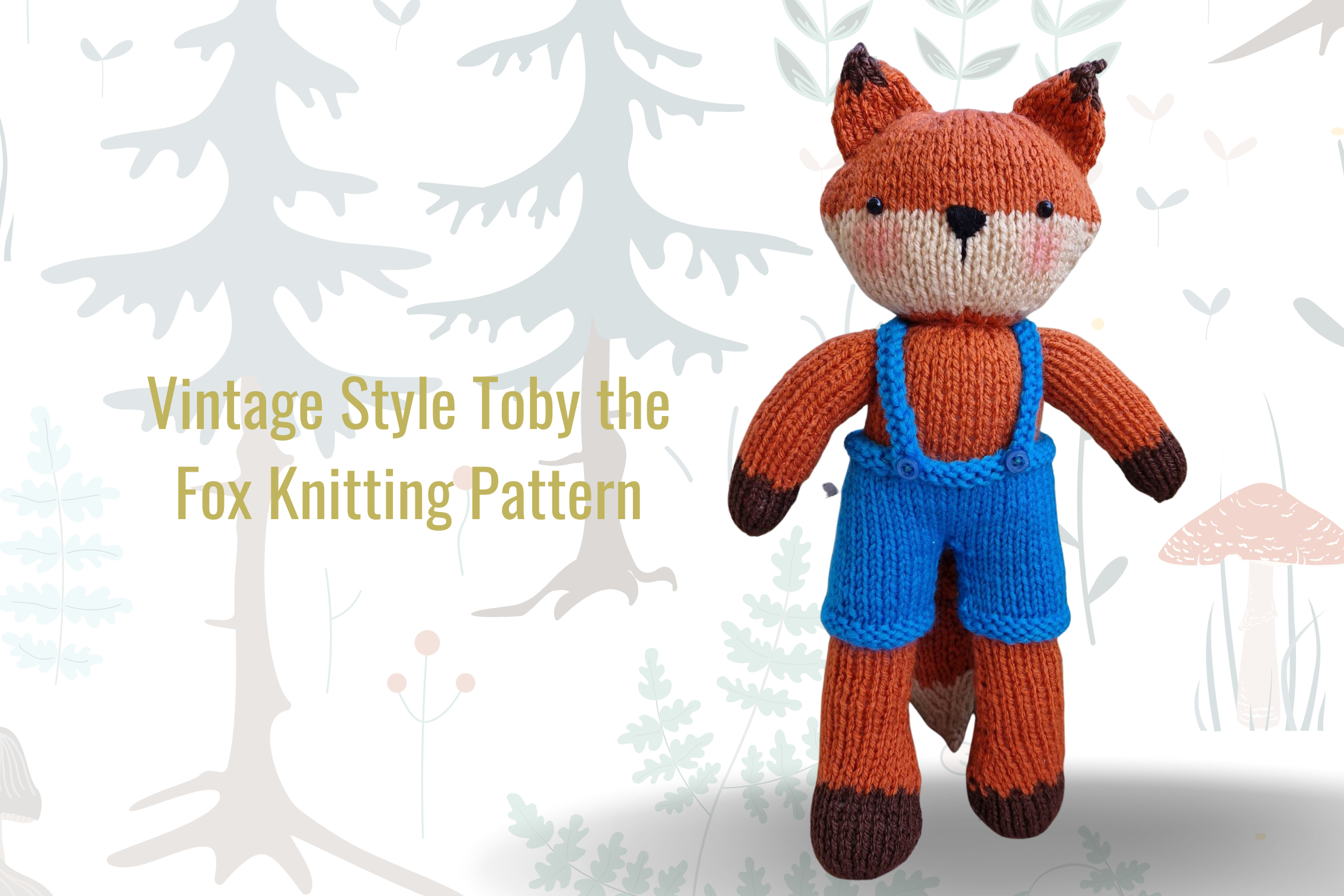 Vintage Style Toby the Fox Knitting PDF · Creative Fabrica