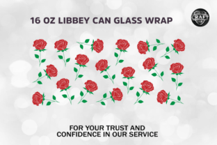 16oz Libbey Can Glass Wrap Rose SVG Cut Graphic by LazyCraftlab ...