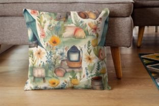 8 Watercolor Summer Camping Pattern Graphic by Brown Cupple Design ...