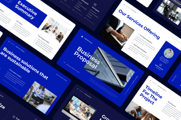 Preview of Business Proposal PowerPoint business report presentation template