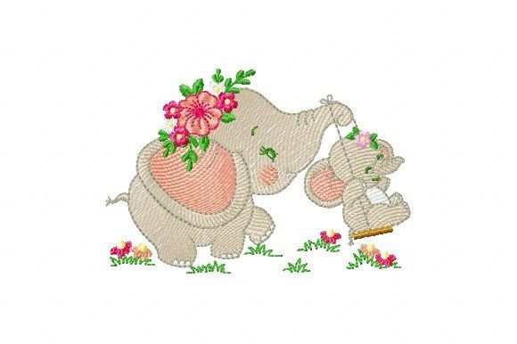 Elephant Family with Baby Elephant