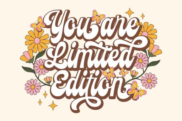 Retro Butterfly Font PNG with transparent background - Preview 1