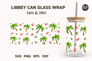 Summer Libbey Glass Can SVG Full Wrap Graphic by LazyCraftlab ...