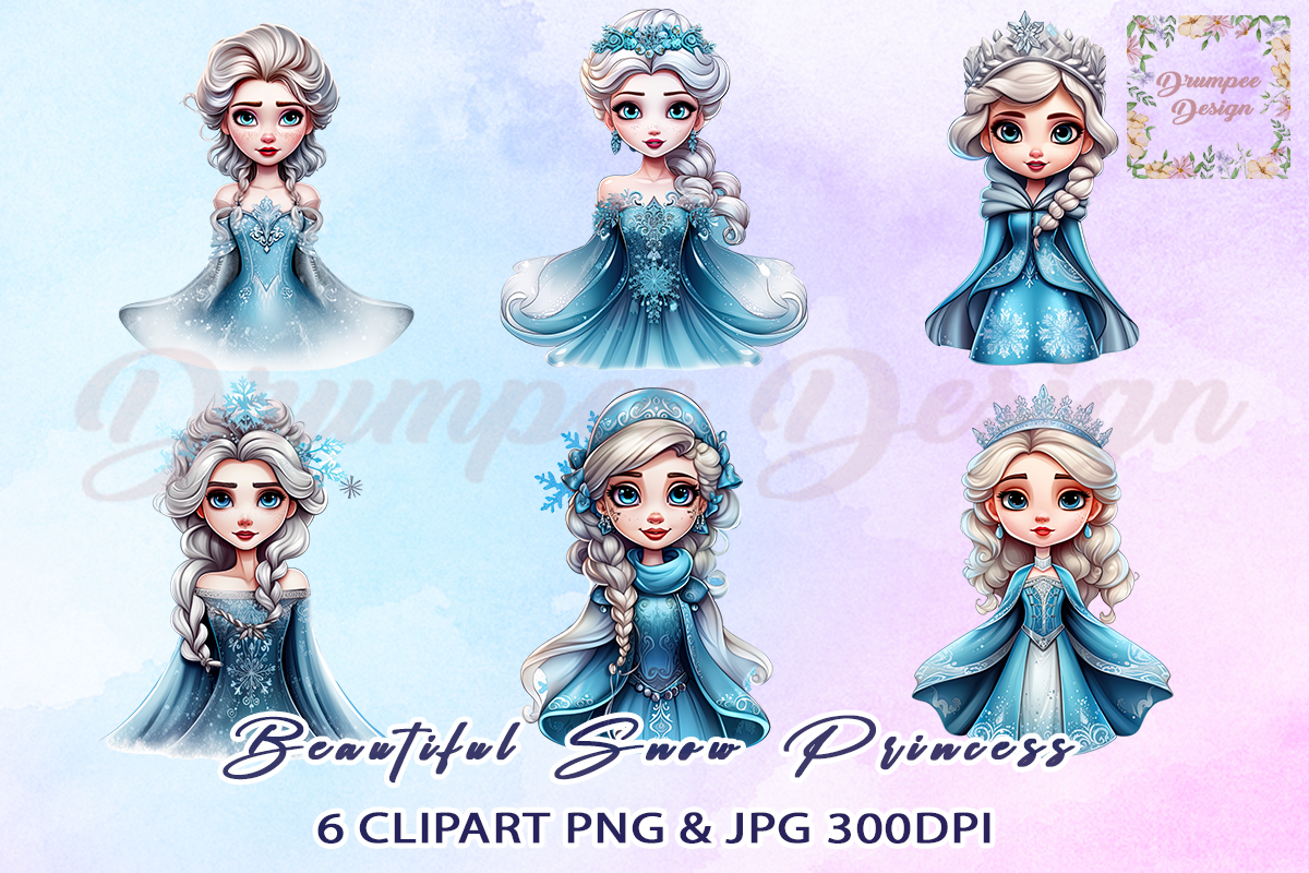 Snow Princess Design Beautiful Snow Princess Watercolor Graphic by Drumpee Design · Creative ...
