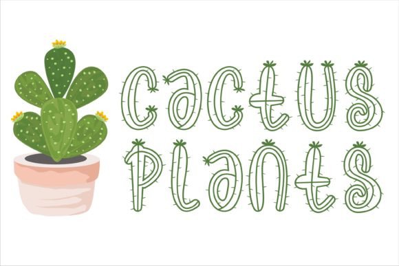 Cactus Plants Font - Preview 1