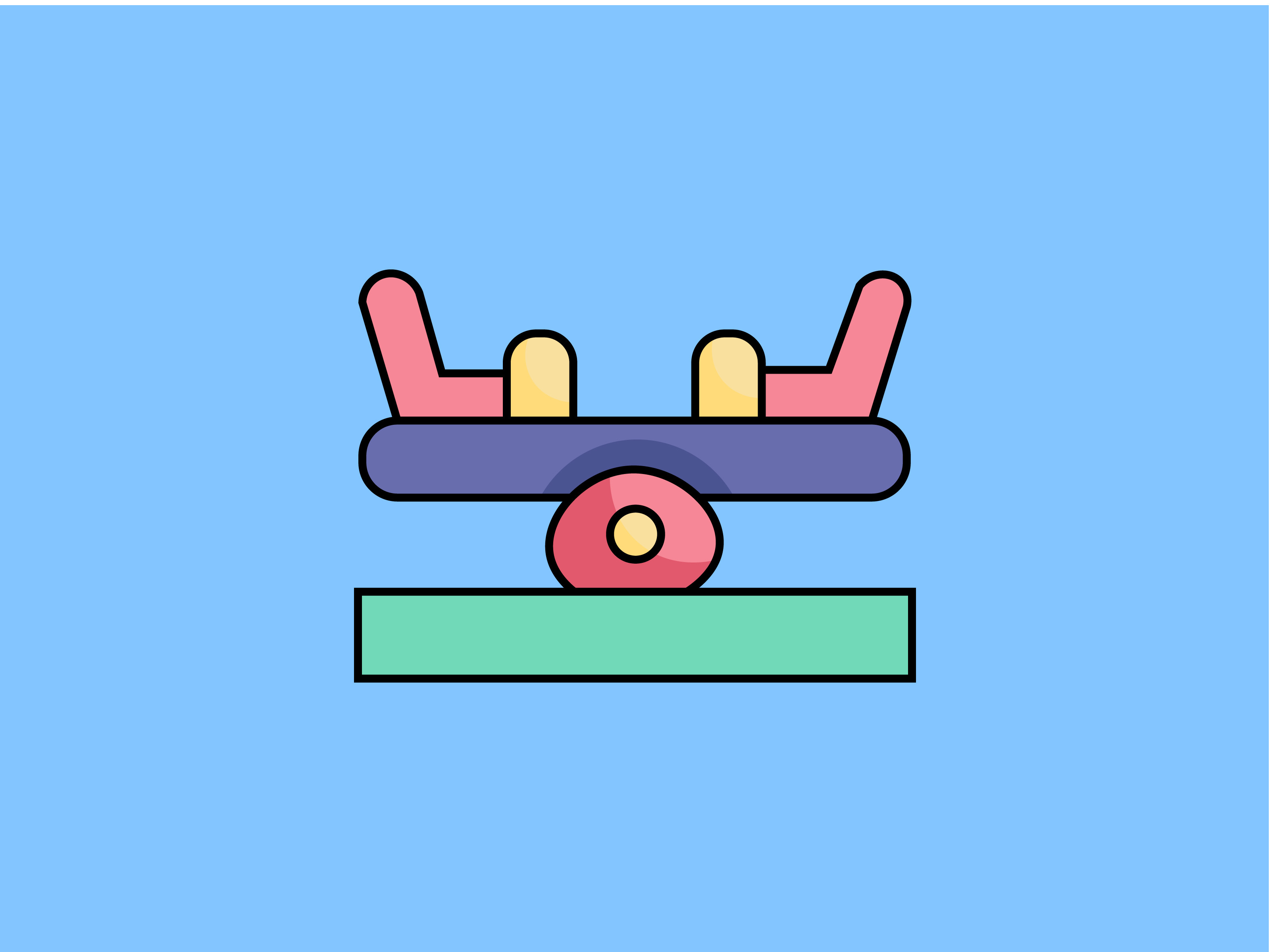 Children Seesaw Illustrations