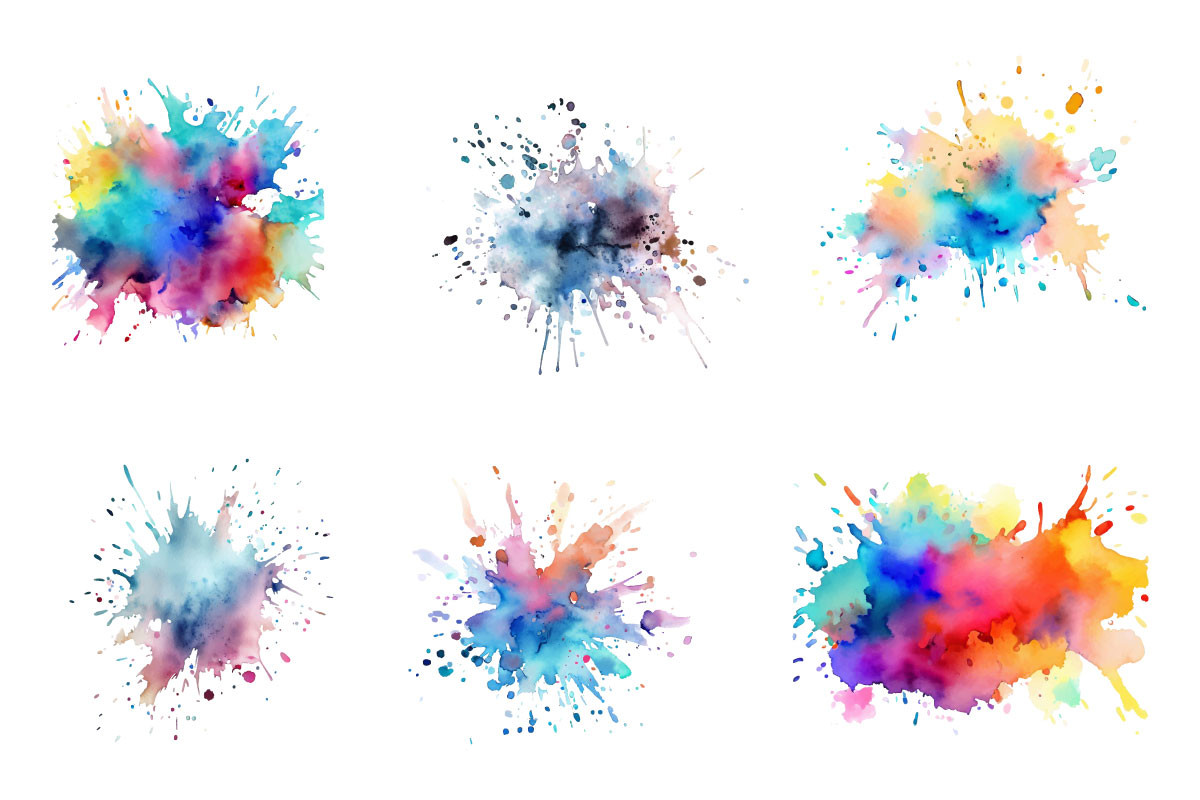 Colorful Ink Splash Paint Splatter Graphic by pixeness · Creative Fabrica
