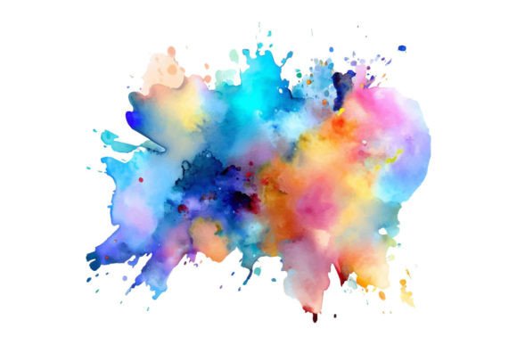 Colorful Ink Splash Paint Splatter Set Graphic by pixeness · Creative ...