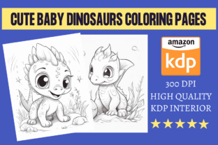 Cute Baby Dinosaurs Coloring Pages Graphic by KDP INTERIORS MARKET ...