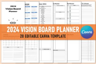 Editable 2024 Vision Board Planner Canva Graphic by Shumaya · Creative ...