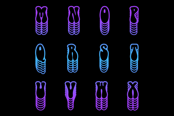 Extra Groovy Font PNG with transparent background - Preview 2