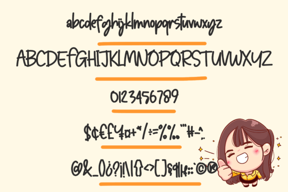 Funny Girl Font PNG with transparent background - Preview 3