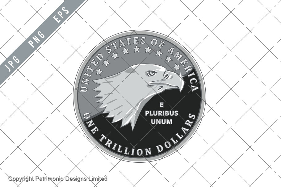 One Trillion Dollar Coin of USA EPS PNG