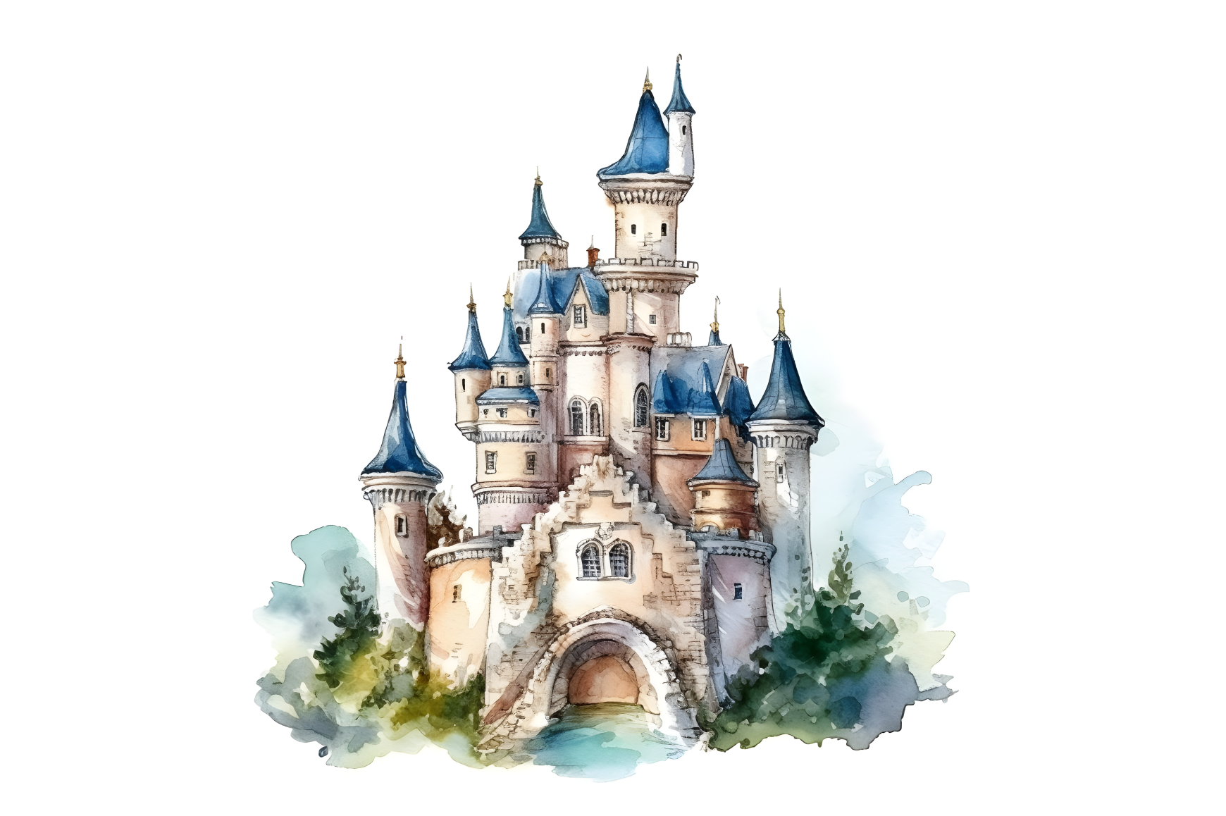 Watercolor Castle Clipart Graphic by WatercolorByKr · Creative Fabrica
