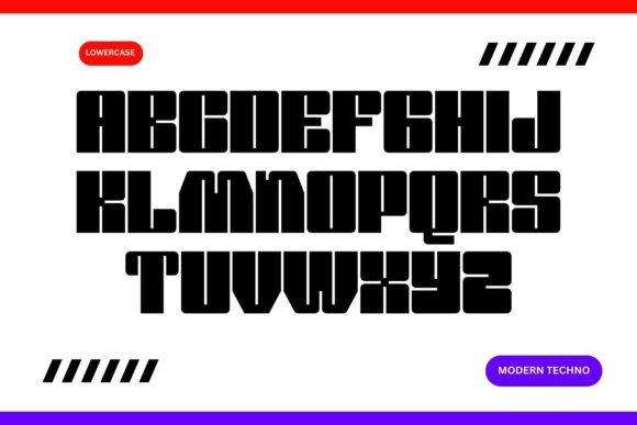 Modern Techno Font PNG with transparent background - Preview 4