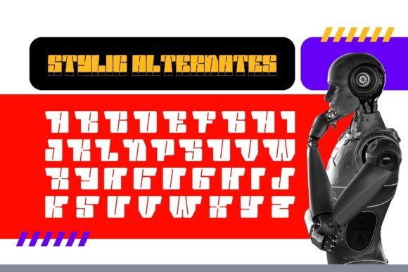 Modern Techno Font PNG with transparent background - Preview 5