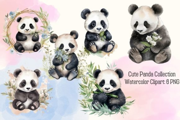 Cute Panda Clipart Graphic by enelnichada · Creative Fabrica