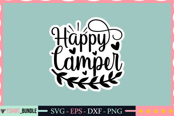 Happy Camper Sticker Design