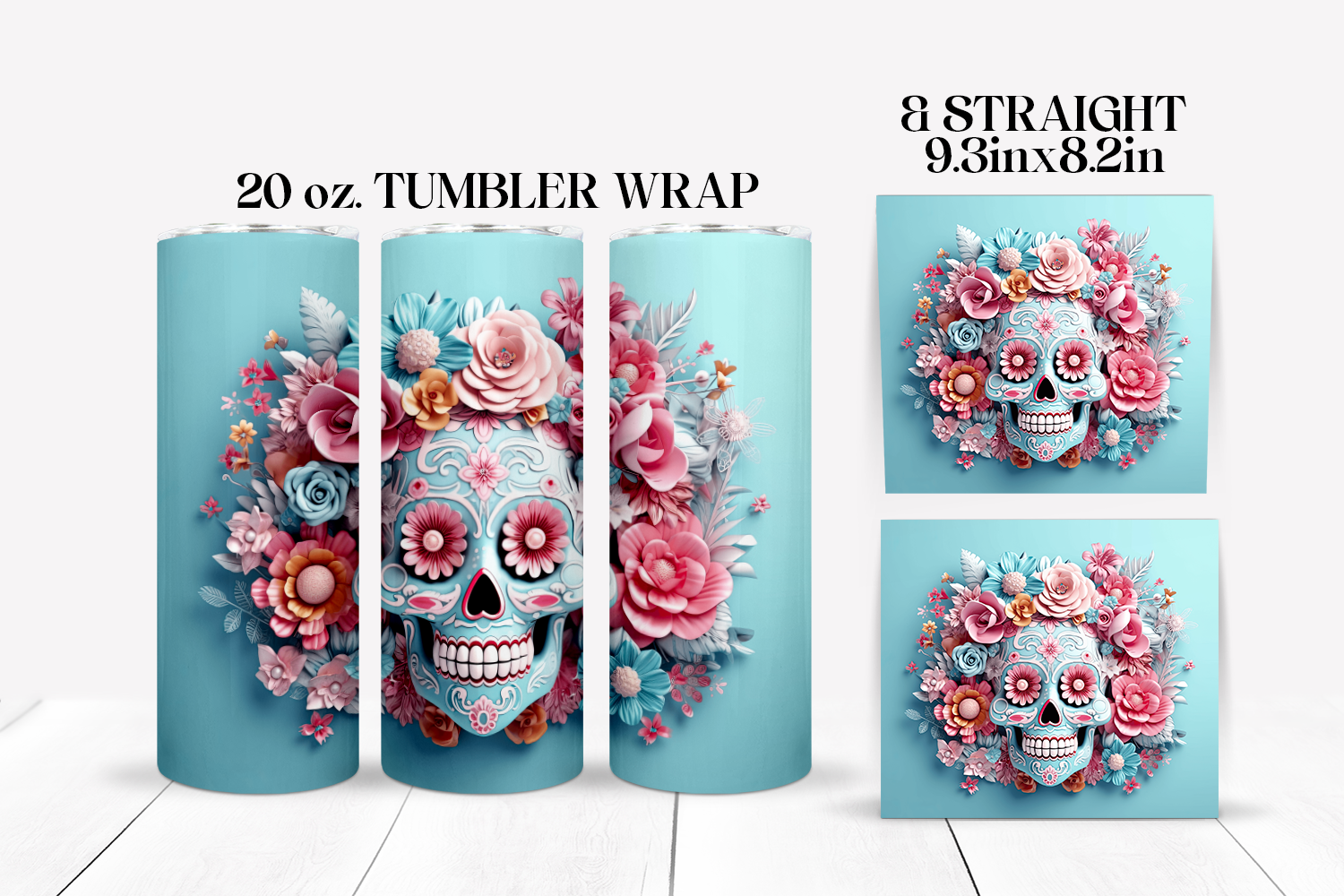 3D Skull Tumbler Wrap Sublimation Design Graphic by Cinnamon&Lime ...