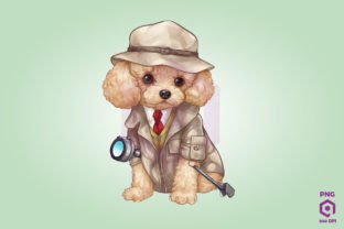 Detective Poodle Dog Clipart Graphic by Quoteer · Creative Fabrica