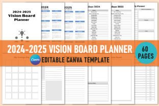 Editable 2024-2025 Vision Board Planner Graphic by Shumaya · Creative ...
