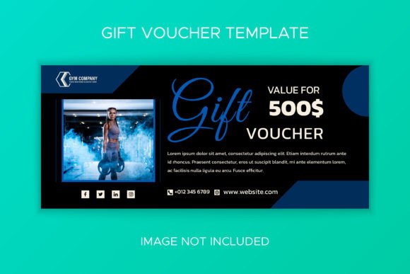 Flat Gym Fitness Gift Voucher Template