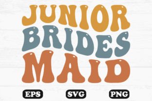 Junior Bridesmaid Retro Wavy Svg Designs Graphic by hosneara 4767 ...