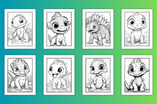 Kids Cute Dinosaur Coloring Pages VOL 3 Graphic by Dimi_Design ...