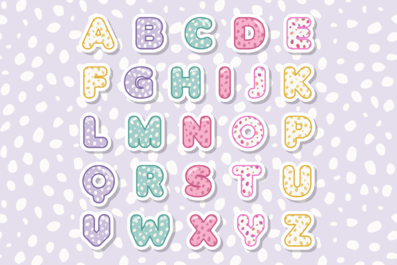 Pastel Water Drop Font PNG with transparent background - Preview 1
