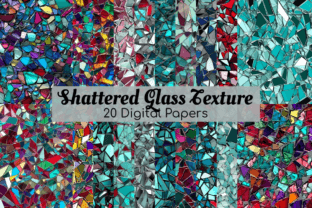 Shattered Glass Digital Papers Pack Graphic by Red Gypsy Vintage Arts ...