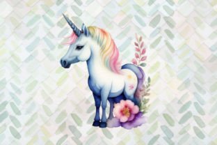 Watercolor Floral Unicorn Clipart Bundle Graphic by LR ART · Creative ...