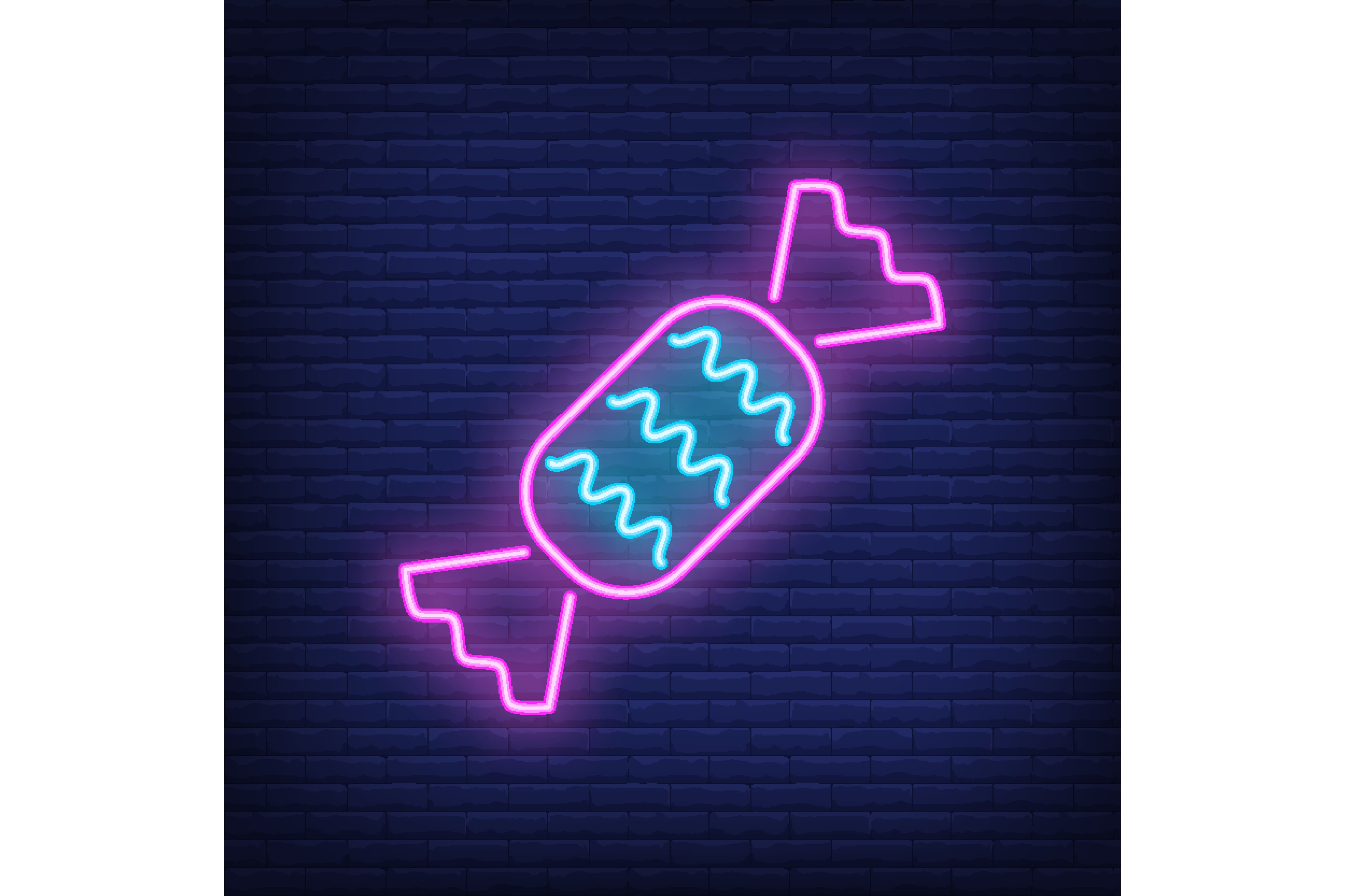 Candy Neon Sign. Invitation, Dessert or Graphic by pch.vector 