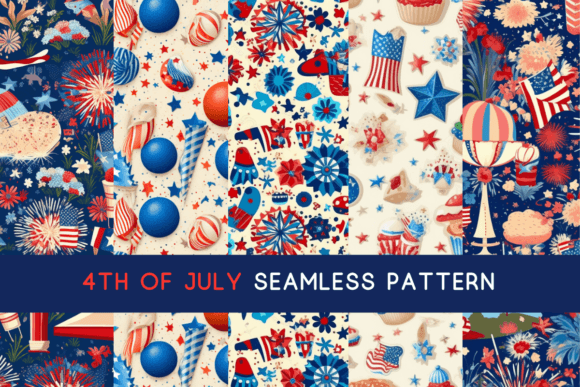 Fireworks 4Th of July Seamless Pattern Graphic Patterns By sublimation avenue