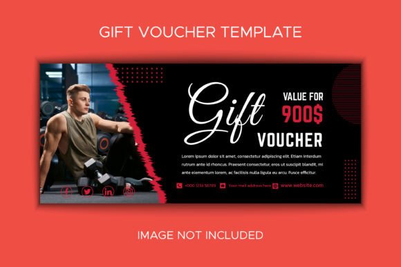 Gym Fitness Gift Voucher Red and Black